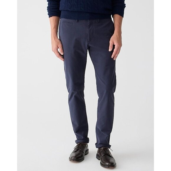 J Crew Mens 484 Slim Fit Midweight Tech Pant Sz 30x30 Navy Blue Performance Fit - Picture 1 of 4